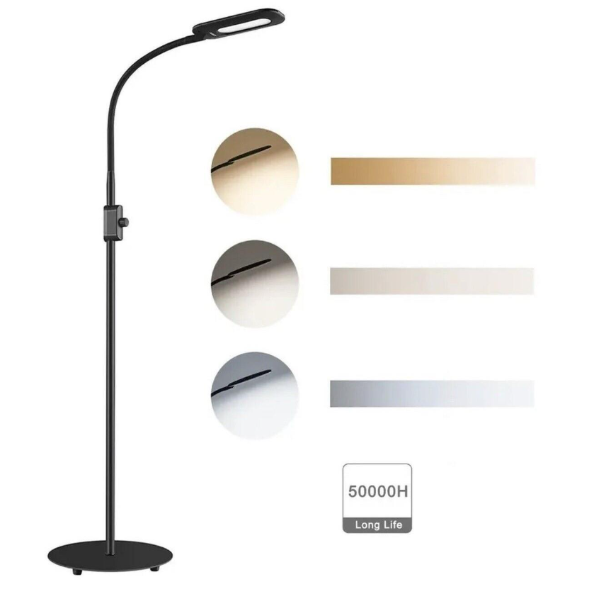 AUKEY LT-ST34 8W LED FLOOR LAMP LIGHT CCT 3 COLOUR TEMPERATURES DIMMABLE BLACK